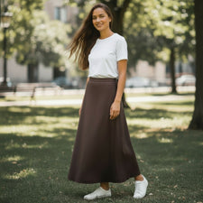 Fynch Hatton Gabardine Skirt - espresso