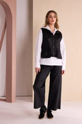 Naya Bashed Leatherette-Look Wide-Leg Trousers - black NAW26110