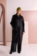 NAYA Jaquard Leather Look Coat - black