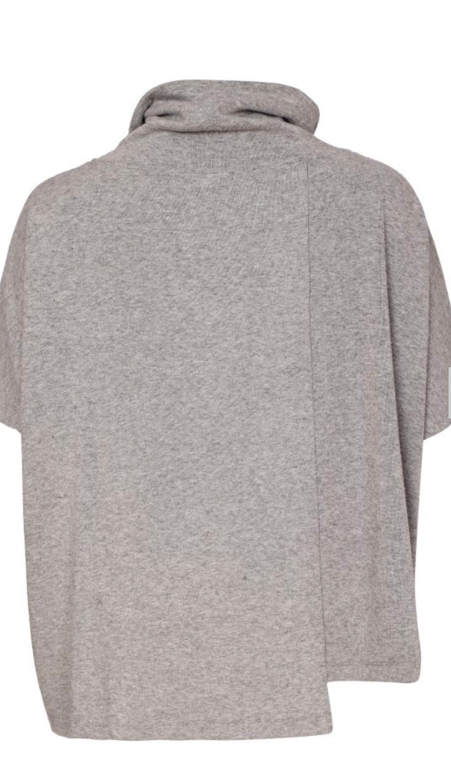 NAYA Brush Stroke Print Square Shape High Neck Top - silver/black