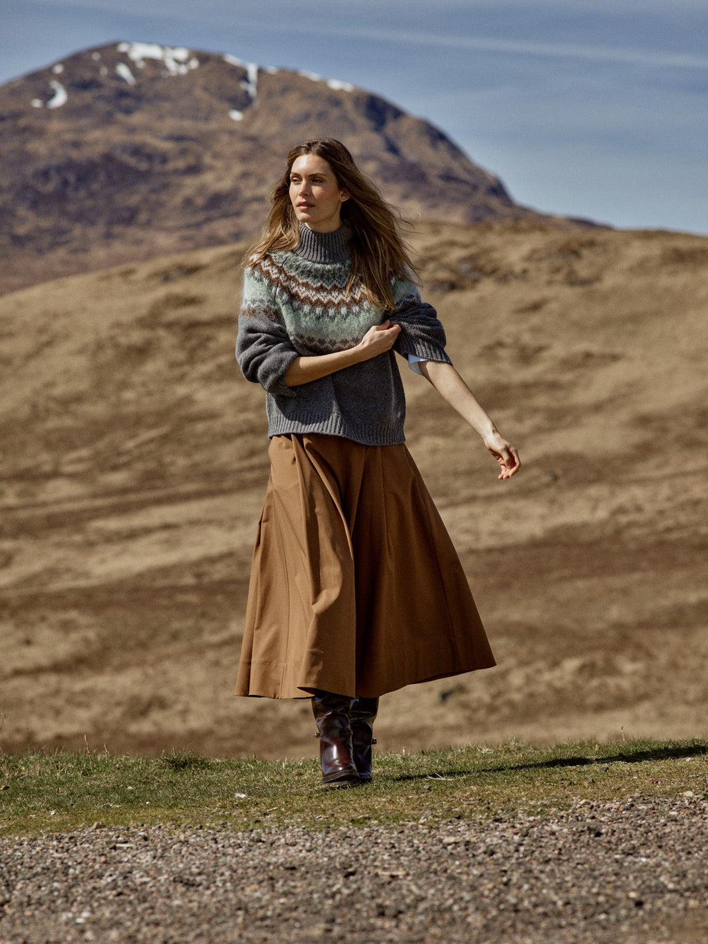 Mos Mosh Daya Fjord Highneck Knit 183230 - thunderstorm
