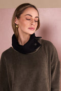 NAYA Two Tone  neck Scarf NAW26259 - choko/black
