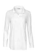 NAYA Jersey Top with Cotton Collar, Cuffs and Hem Panel - white NAW 26107