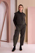 NAYA Drawstring Hemline Top With High Neck - thyme