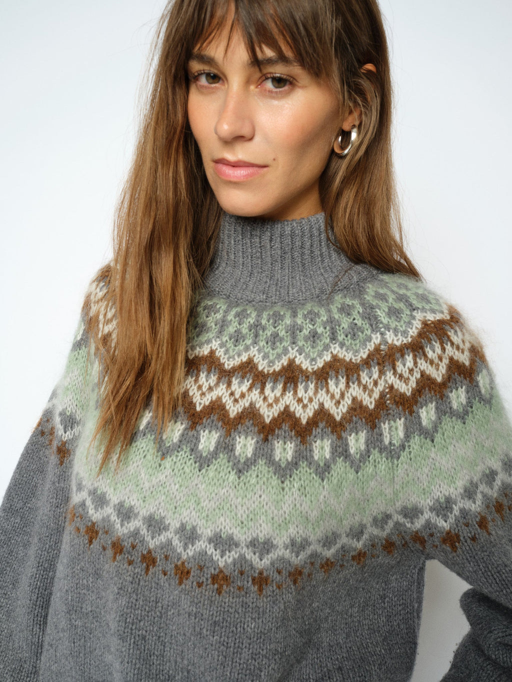 Mos Mosh Daya Fjord Highneck Knit 183230 - thunderstorm