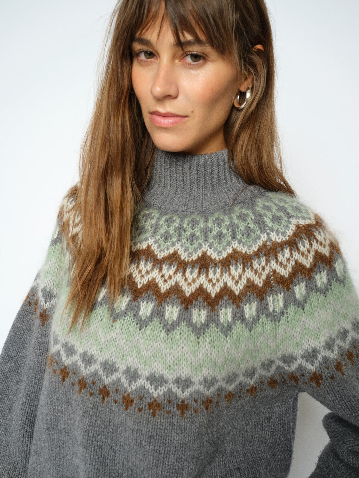 Mos Mosh Daya Fjord Highneck Knit 183230 - thunderstorm