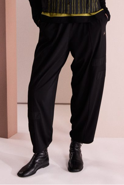 NAYA Pull Up Trouser With Layed On Bands NAW26246 -black